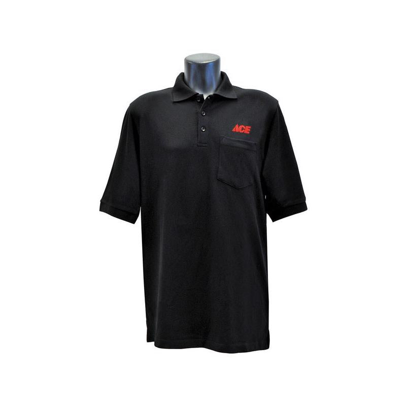 Artcraft L Short Sleeve Men's Collared Black Polo Shirt