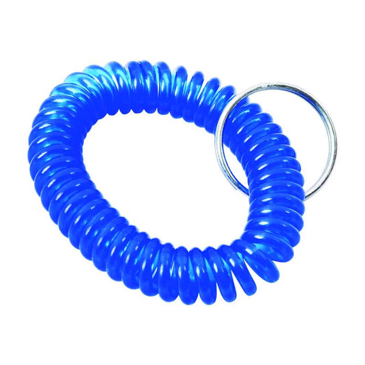 Home Plus 6 in. D Vinyl Blue/Silver Coiled Key Ring
