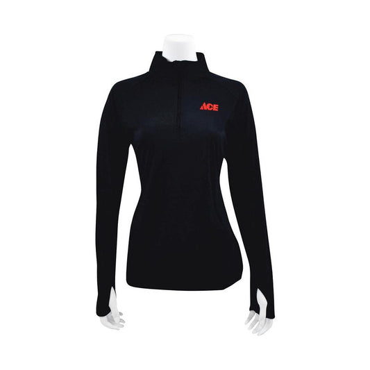 Artcraft M Long Sleeve Women's 1/4 Zip Black Pullover Shirt