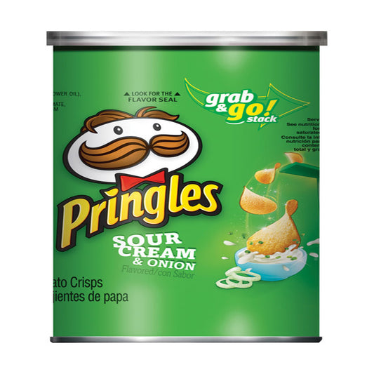 Pringles Sour Cream & Onion Chips 2.5 oz Can